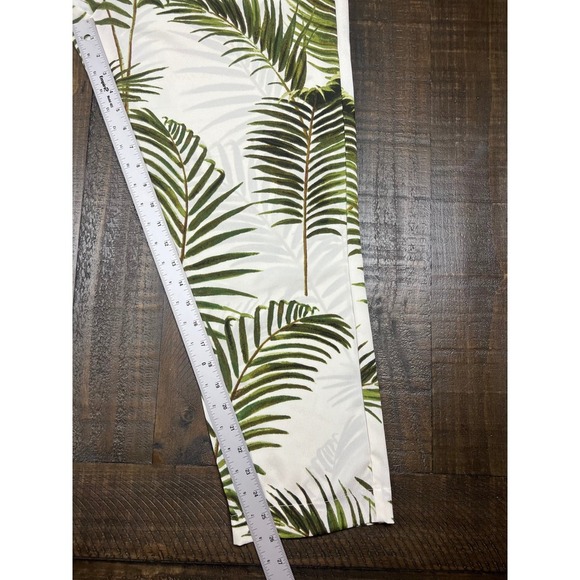 H&M Palm Leaf Print Pants Elastic Waist Casual or Dressy Lightweight Size 10 - Picture 2 of 6